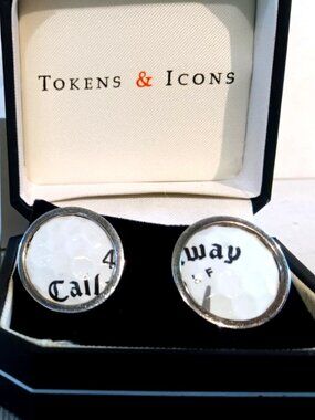 Sterling Silver Callaway Golf Ball Cufflinks TPC Sawgrass 17th Hole with COA
